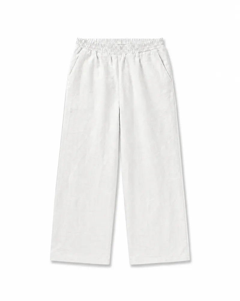 Pantalon en lin blanc BARON, face